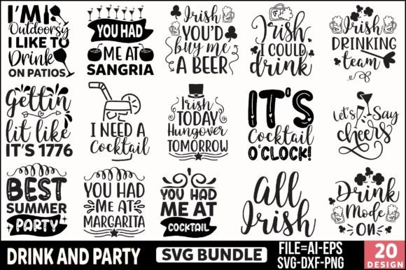 Drink and Party SVG Bundle for Graphics and Crafts