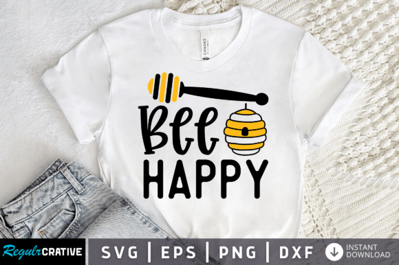 FREE Bee Happy Svg Design: A Versatile Graphic for Crafts and Creative Projects