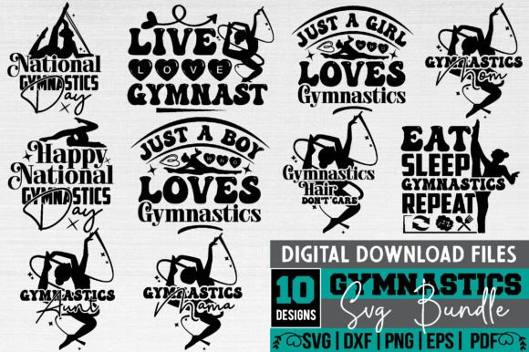 Gymnastics Svg Bundle: Graphics for Crafts & Small Business