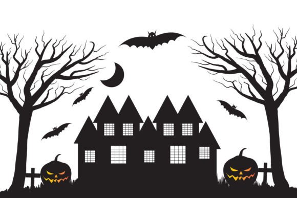 Halloween Mystical Spooky Scary House Graphics and Crafts