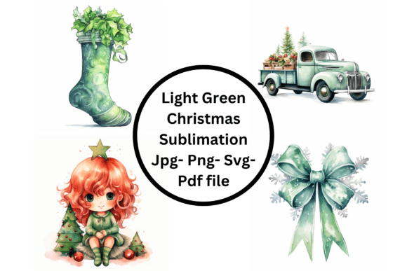 Light Green Christmas Sublimation Graphics: A Freebie Worth Considering for Holiday Projects