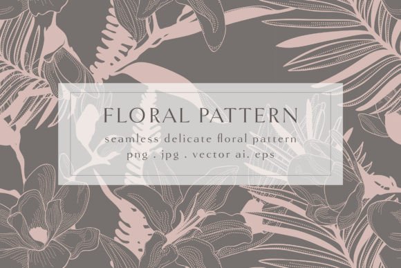 Lily Floral Seamless Pattern Delicate: Graphics & Freebies for Local Branding