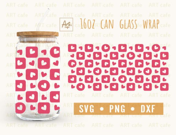 Love Valentine Heart SVG Glass Wrap