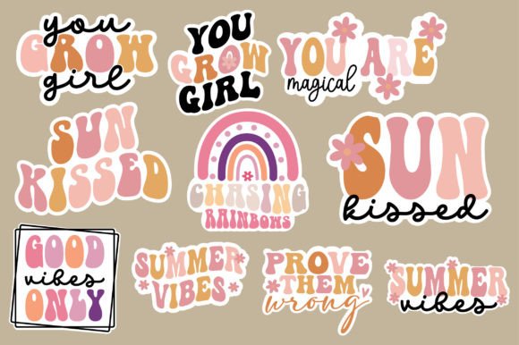 Retro Inspirational Sticker SVG Bundle
