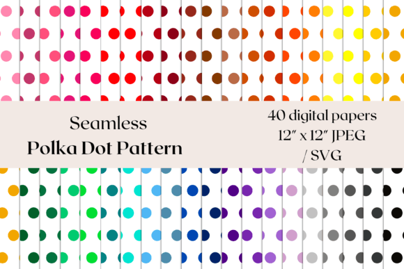 Seamless Polka Dot Pattern Digital Paper Graphics