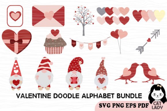 Valentine Clipart Bundle, Gnome SVG PNG