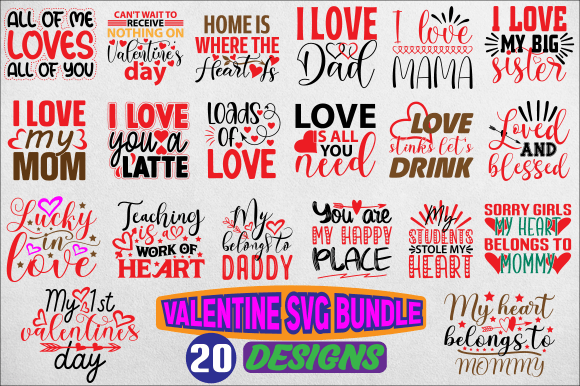 Valentine SVG Bundle 8: Graphics & Crafts